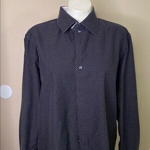 Robert Graham Black & White dot Patterned dress Shirt 41